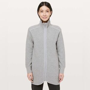 lululemon athletica Light Gray Longline Zip-Up Bomber